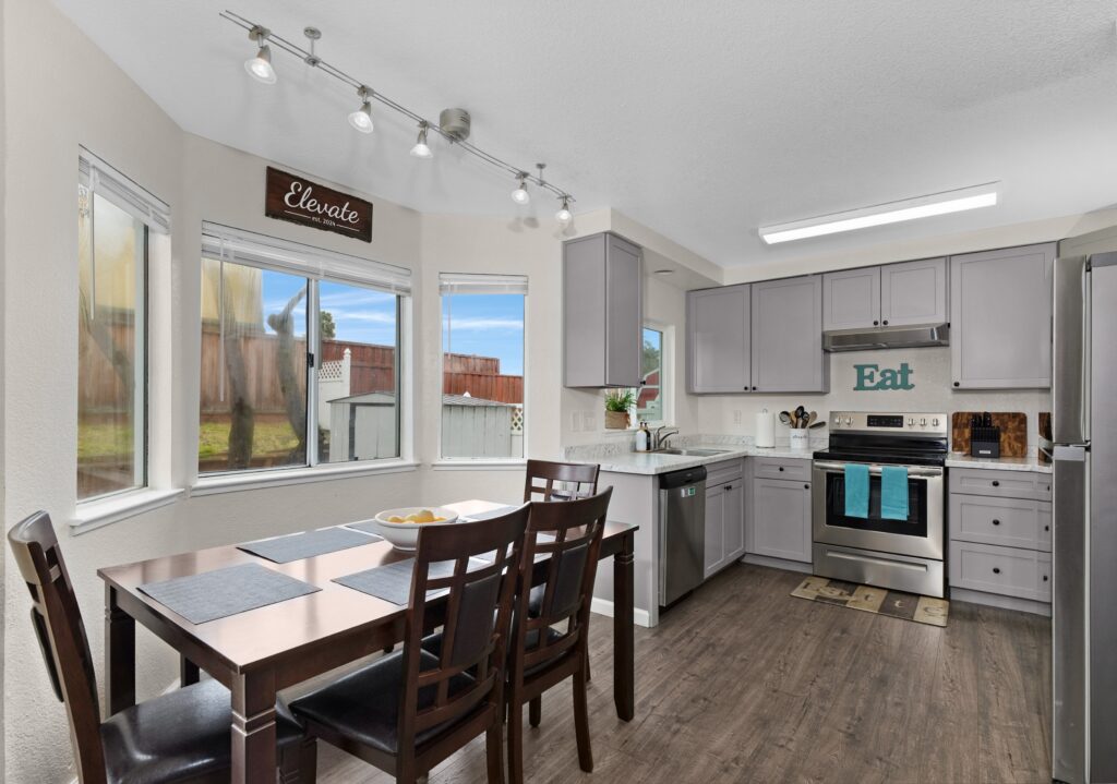 Bright shared living space at Elevate House recovery housing